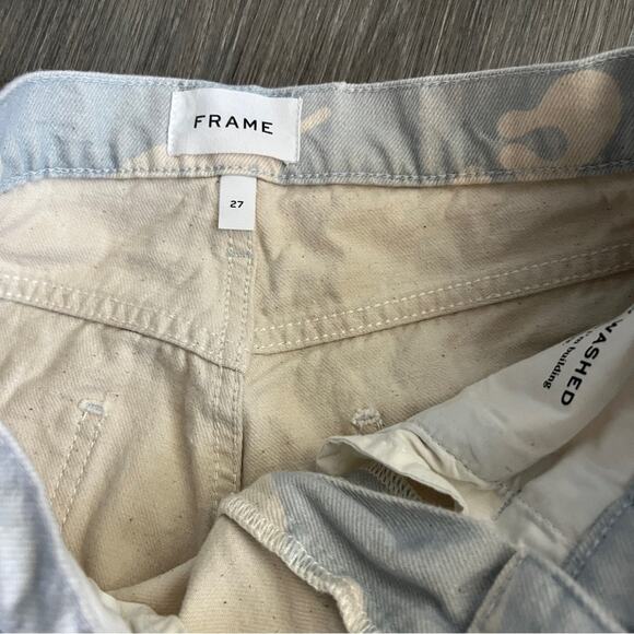 FRAME High Waist Baggy Jeans In Tropical Chambray Abstract Size 27 - Picture 7 of 9